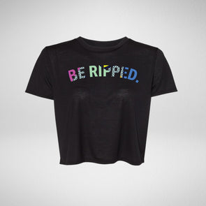 WOMEN’S BE RIPPED CROPPED TEE - SUMMER VIBES - BLACK